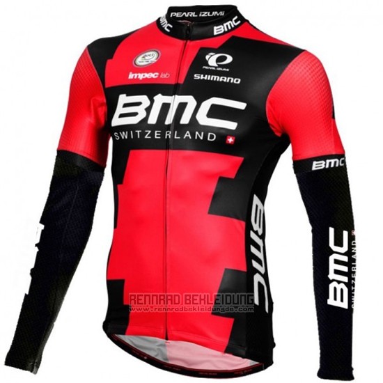 2016 Fahrradbekleidung BMC Shwarz und Rot Trikot Langarm und Tragerhose - zum Schließen ins Bild klicken